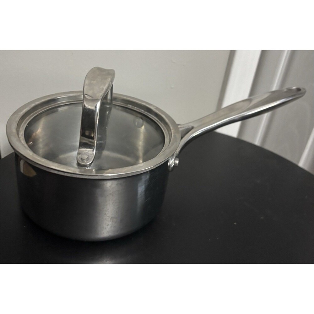 Pampered Chef 1 1/2 Quart Stainless Heavy Duty Saucepan with Glass Lid  B8431